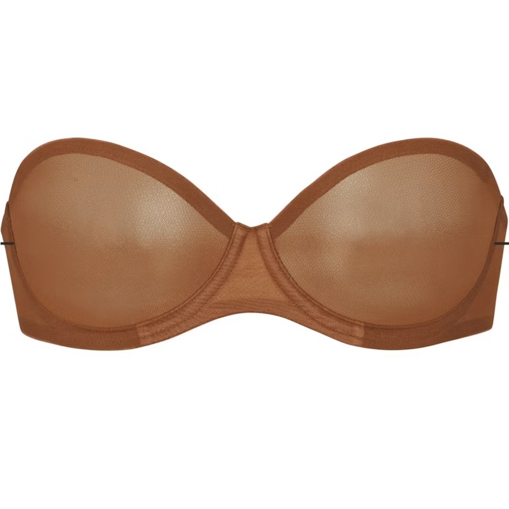 NWT SKIMS Ultra Fine Mesh Strapless Bra in Bronze 34D - Picture 6 of 10